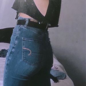 high rise aeo jeans ☁️